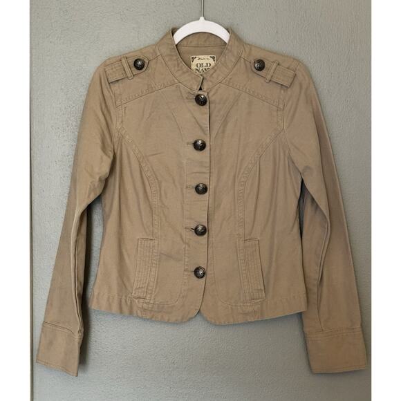 Y2K Old Navy Womens Size Medium Military Button Up Jacket Preppy Academia - Picture 1 of 11